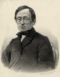Journalist en uitgever Leonard Eduard Bosch, prentje door P.W. van de Weijer uit 1866 (Het Utrechts Archief)